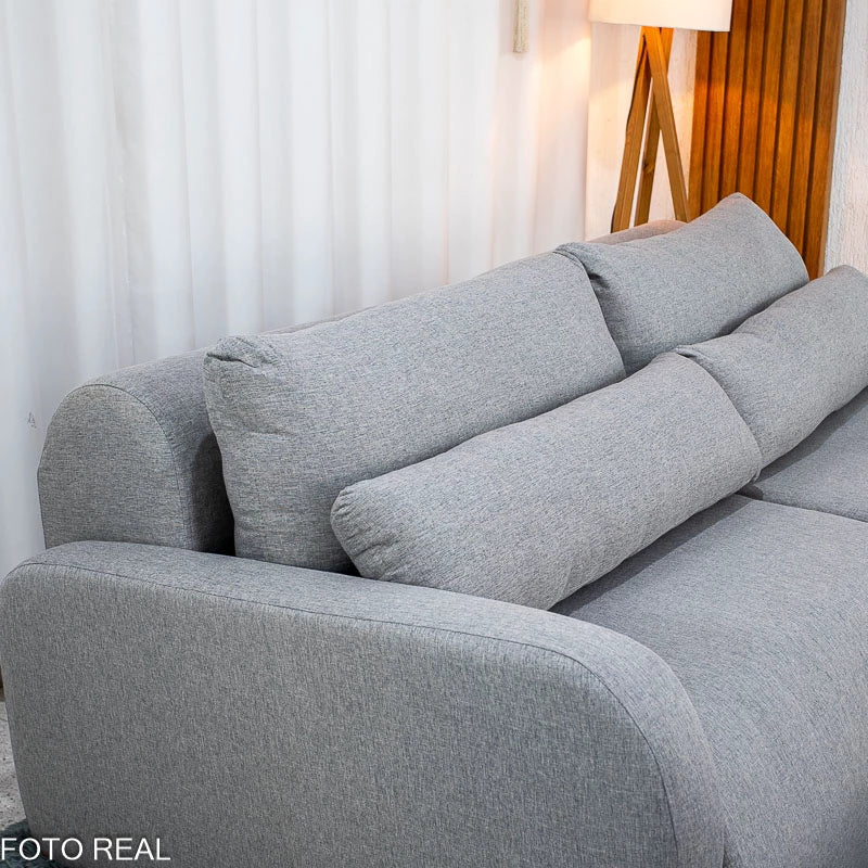 Sofá Retrátil Bellagio Larg. 2.25m Linho Cinza A59