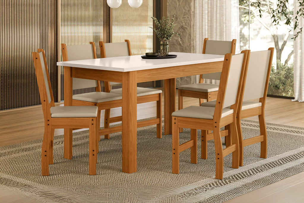 MESA BELLAGIO 150 C/6 CAD CLARA FR/OFF – POLIMAM