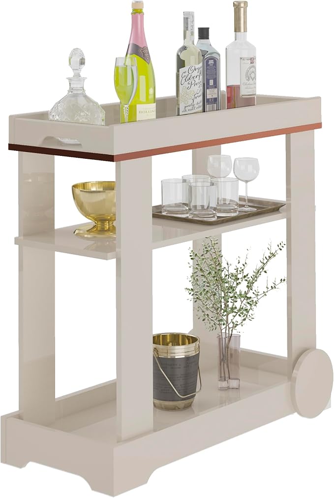 Bar Carrinho Rose com rodízios Artely