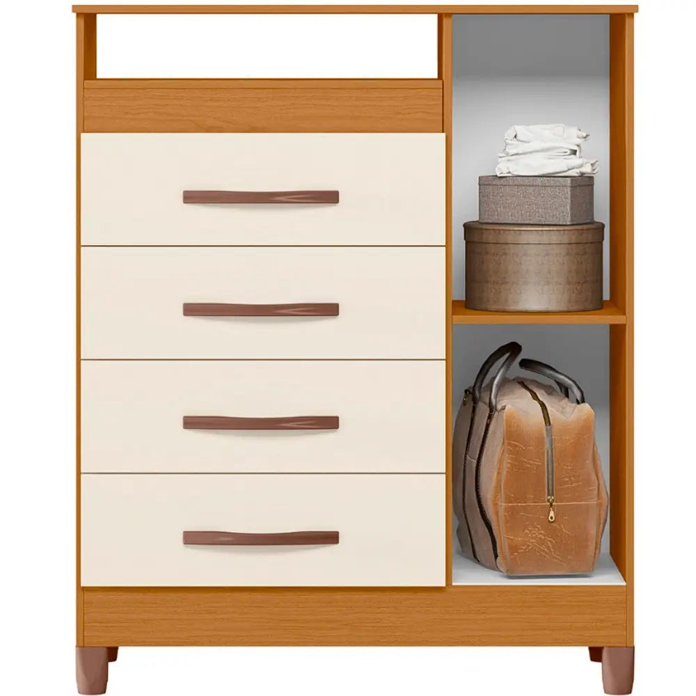 Cômoda Turquesa 1 Porta 4 Gavetas Albatroz BRANCO