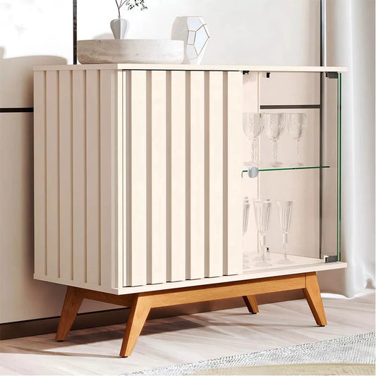 Buffet Açai Luxo Ripado com 2 Portas larg. 0.92m Perola JB Bechara - Móveis furniture