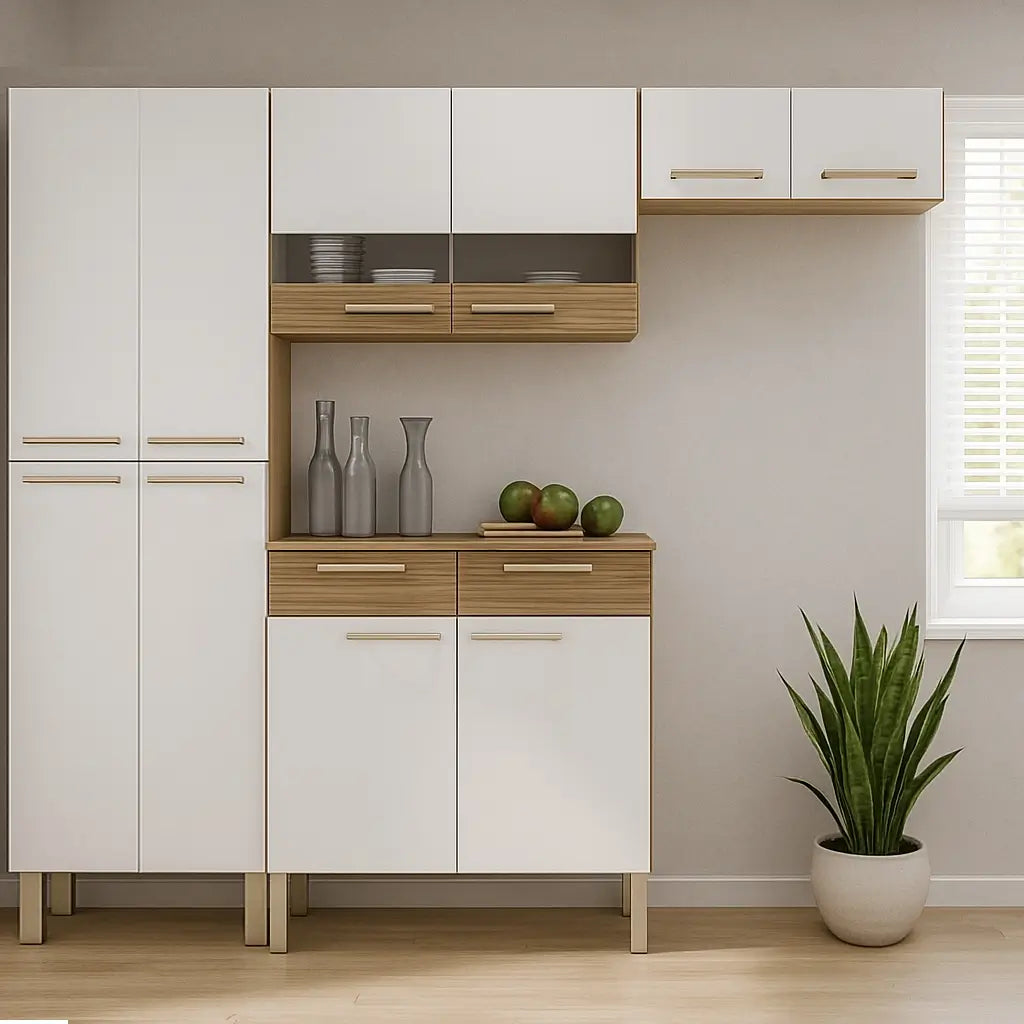 Cozinha Nala Completa 4 Peças 9 Portas 2 Gavetas Kits Parana