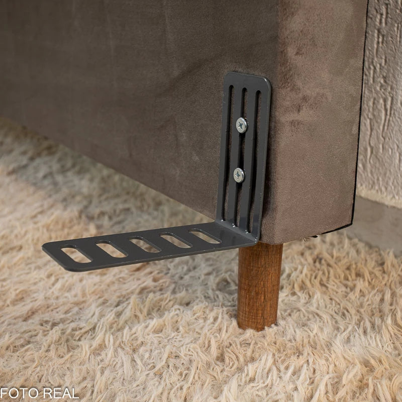 Cabeceira Casal Roma Camurça Marrom Larg. 1.40m