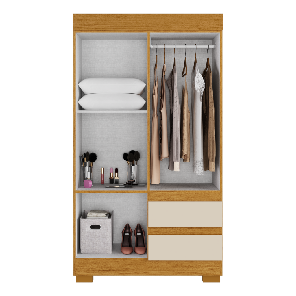 Guarda-Roupa 4 Portas Maya 0,998 m Cinamono/Off White – ACP MÓVEIS - Móveis furniture