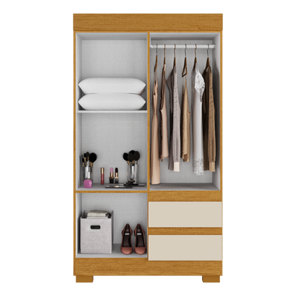 Guarda-Roupa 4 Portas Maya 0,998 m Cinamono/Off White – ACP MÓVEIS - Móveis furniture