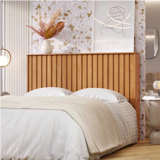 Cabeceira Casal Detroit Ripada Larg. 1.40m Nature Tebarrot - Móveis furniture