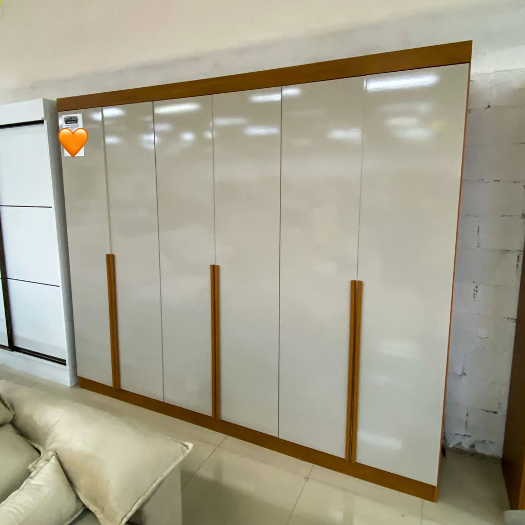 Guarda Roupa Alvorada Casal 6 Portas 6 Gavetas Bianchi cinamomo off