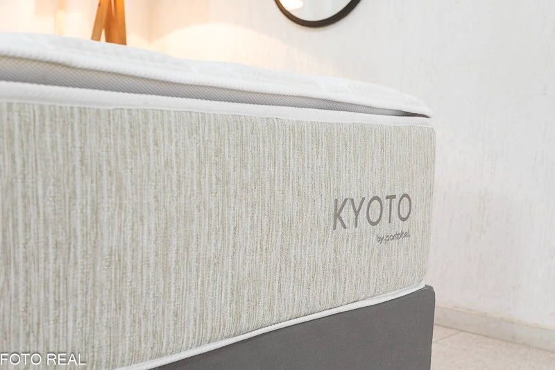 Base Box Casal Veludo Cinza + Colchão Casal Kyoto 138x188x70 Portobel - Móveis furniture