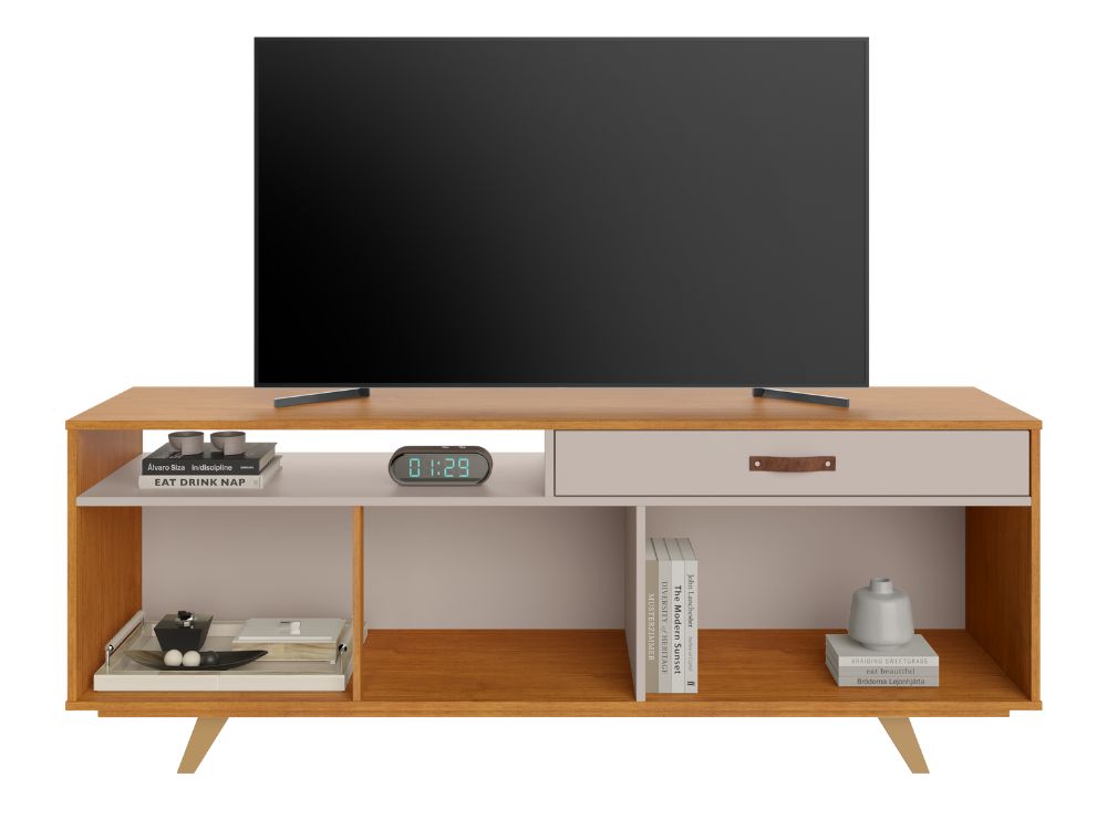 Rack Ímpar 65″ – Cinamomo/Off White - Móveis furniture