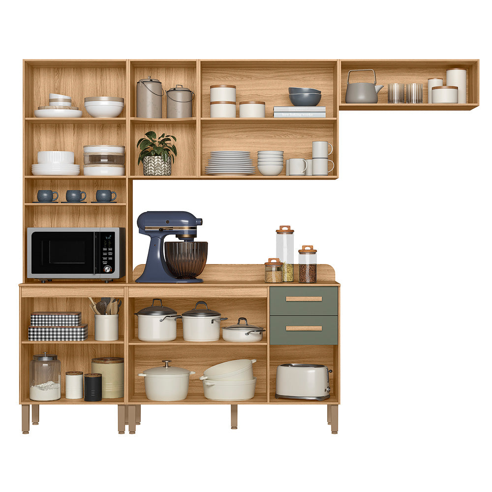 Cozinha Maria Flor Freijó/Verde – NICIOLI