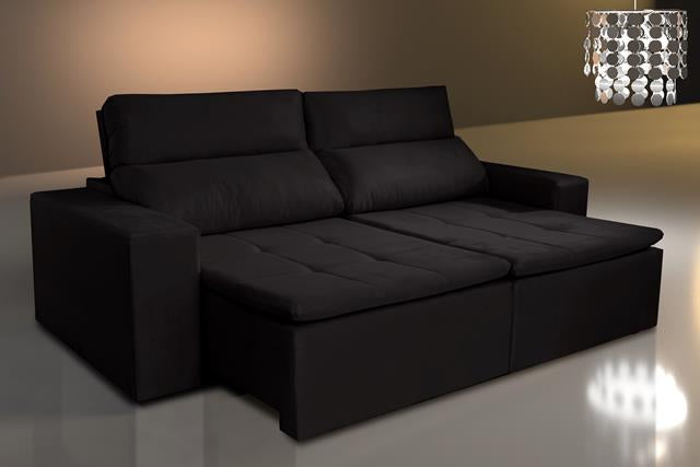 Sofa Retratil Reclinavel Portugal 2xMod 1m Preto - Móveis furniture