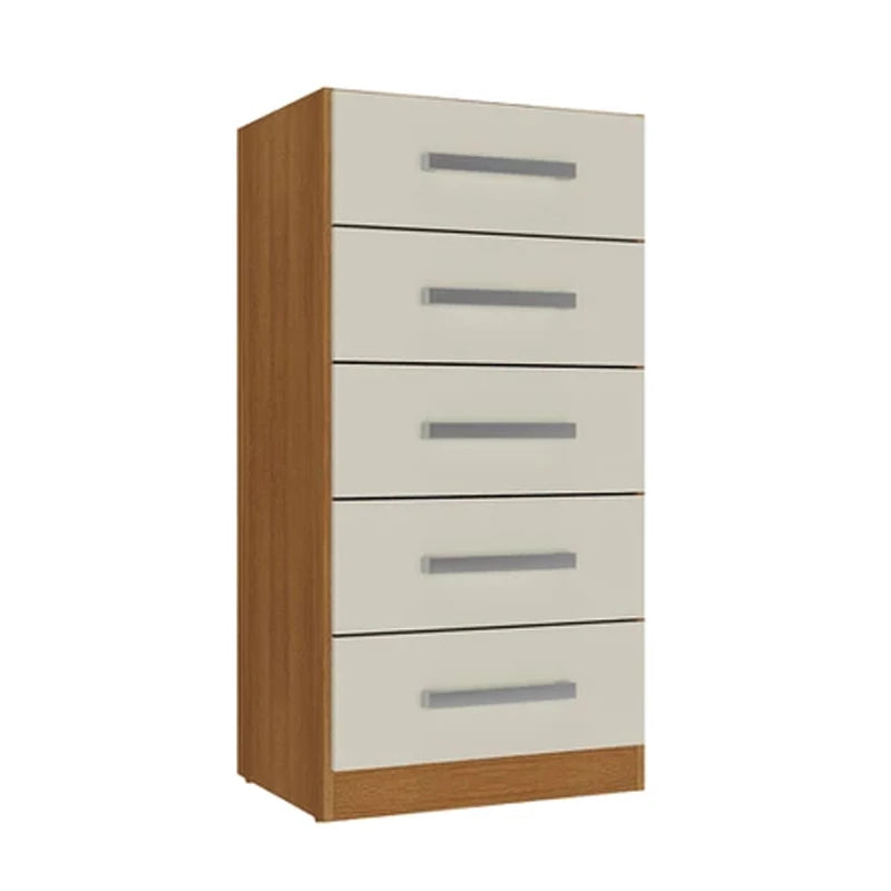 Cômoda Savana 5 Gavetas Larg. 0.46m Cinamomo/Off Rodial Móveis - Móveis furniture