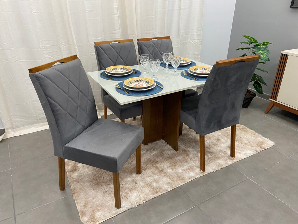 Mesa de Jantar Los Angeles 120x80cm com 4 Cadeiras - Móveis furniture