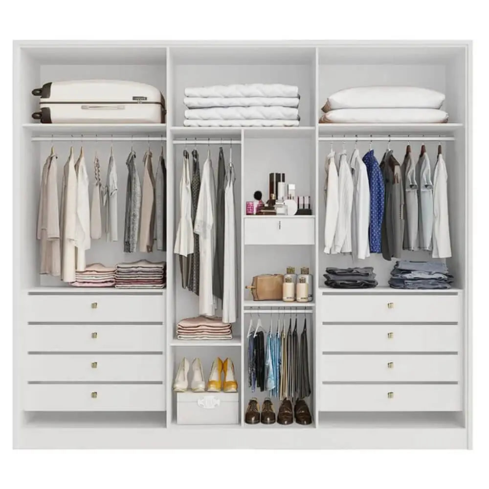 Guarda Roupa Ibiza Casal 6 Portas 8 Gavetas BIANCHI BRANCO