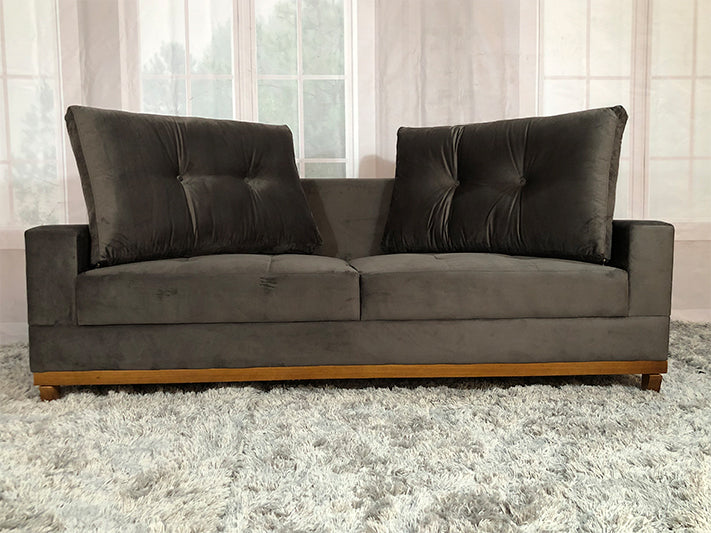 Sofá 3 Lugares Living 2,15 m Marrom Milena - Móveis furniture