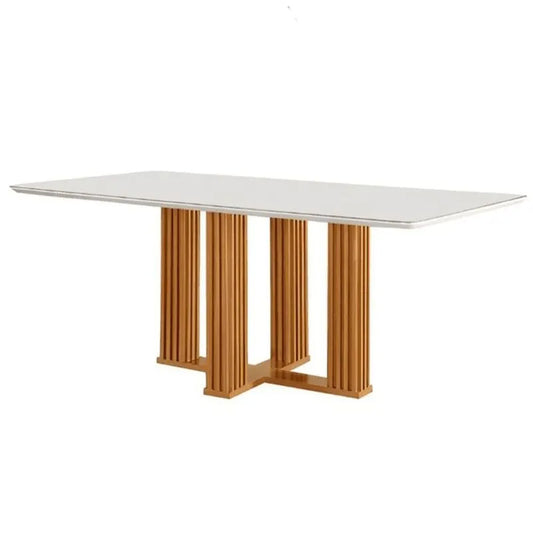 Mesa Florença 120×80 Com Vidro Lj Móveis Cinamomo Off White