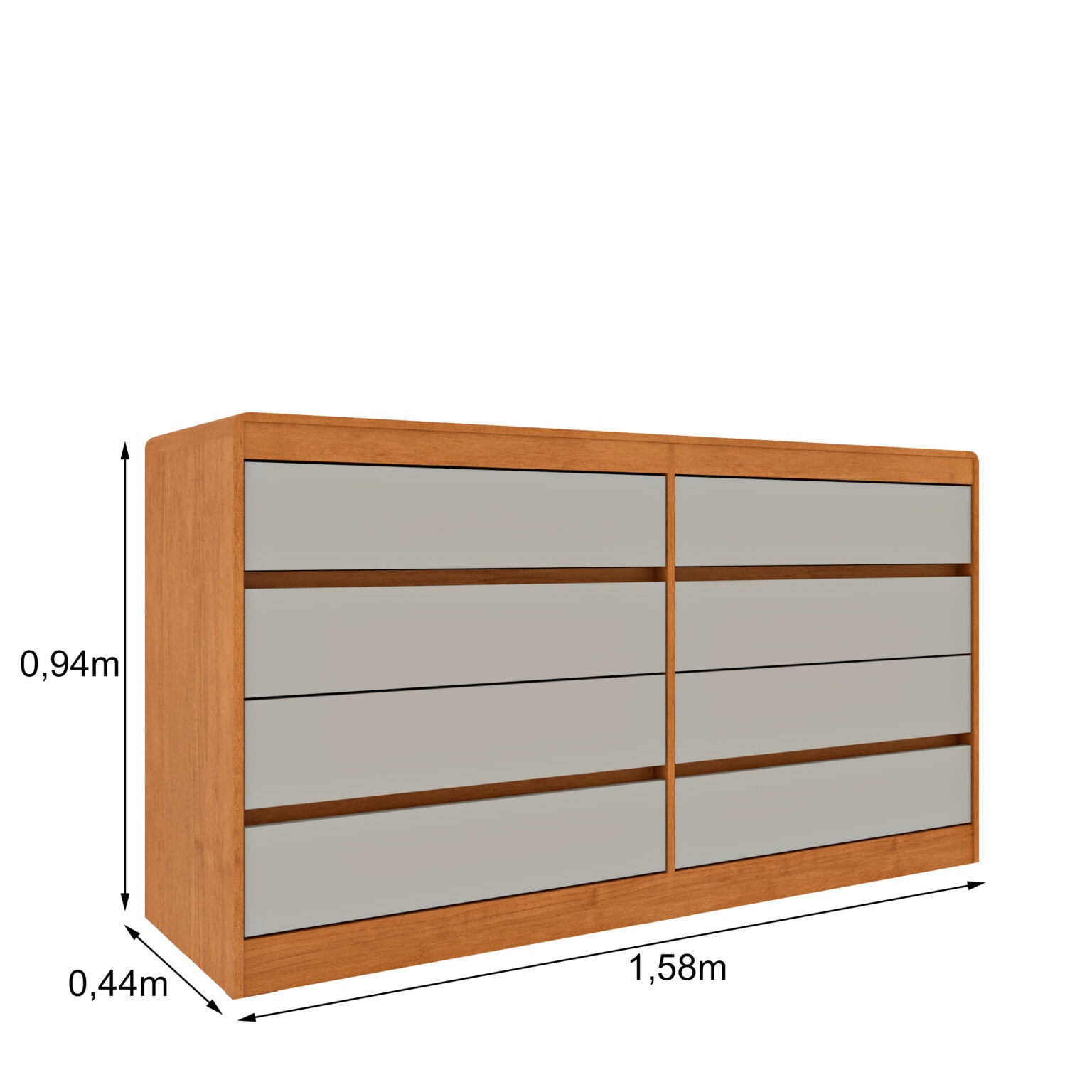 Cômoda 8 Gavetas Espanha Cinamomo/Off White – TCIL