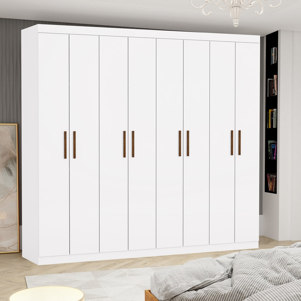 Guarda-Roupa 8 Portas Rubi 2,08 m(Sem Espelho)Branco – CARIOCA MÓVEIS