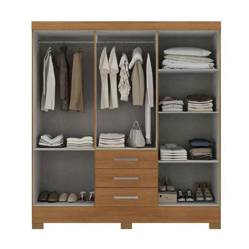Roupeiro Fortaleza 6 Portas 3 Gavetas Larg. 1.62m (GR6365) Cinamomo Com pés Rodial Móveis - Móveis furniture