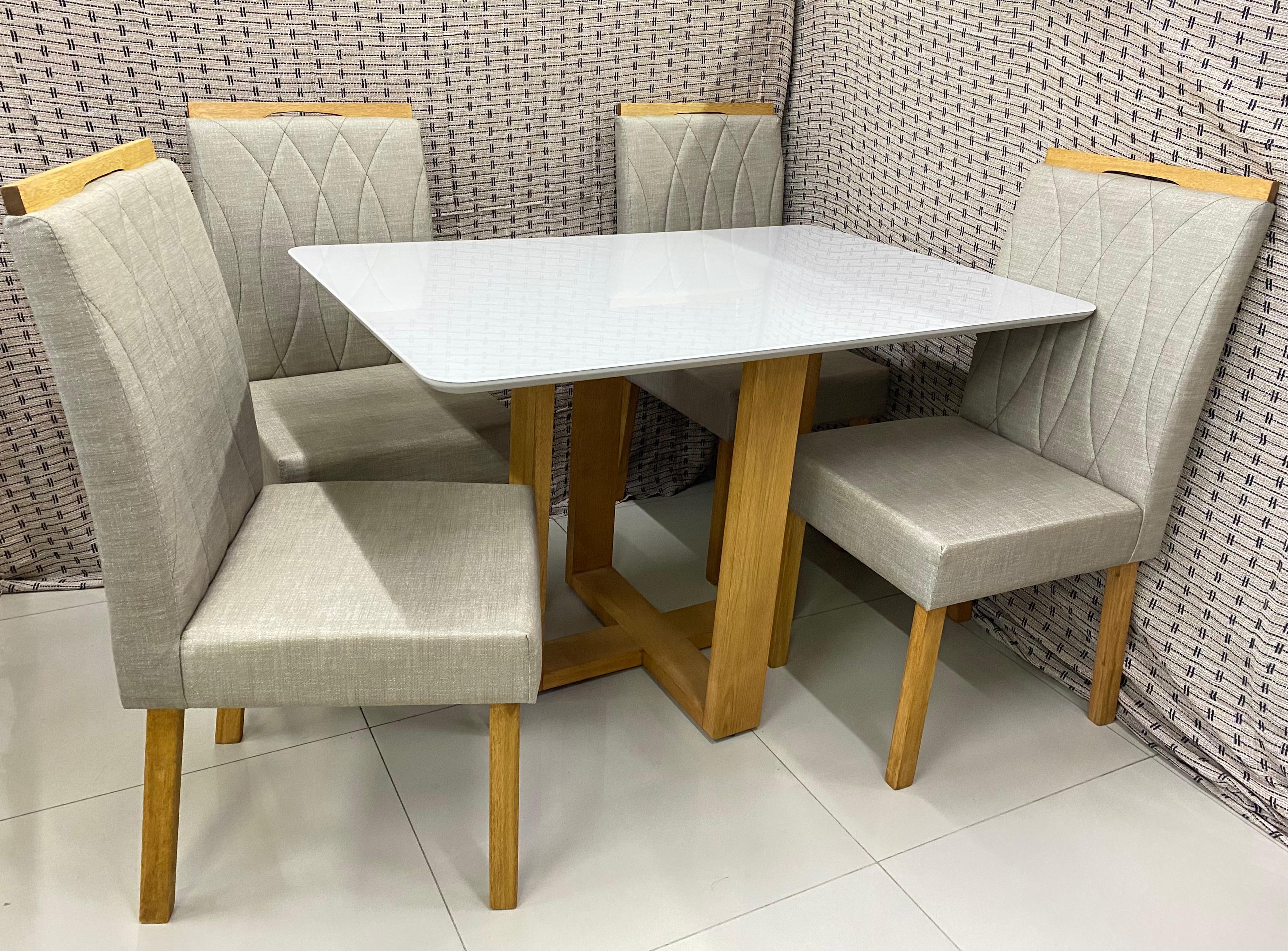 Mesa Pietro.Evelin 120x80 Tampo Malaga MDF.Vdr e Base Evelin Imbuia Mel.Off White Carvalho Decor - Móveis furniture