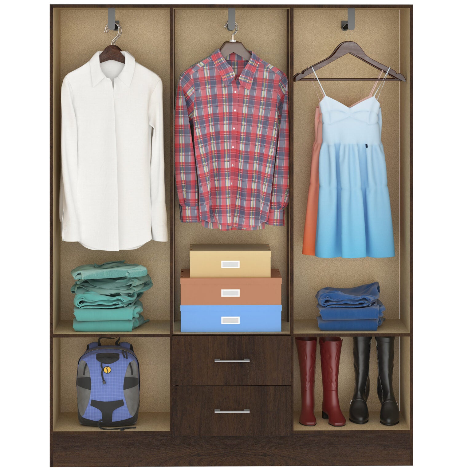 Guarda-Roupa 6 Portas Jamaica 6002 Preto – FELLICCI - Móveis furniture