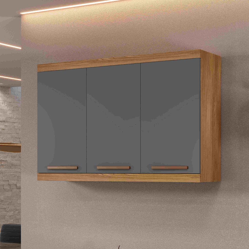 Armario Aereo Talisma 120 3P Cinamomo.Grafite Arte Moveis