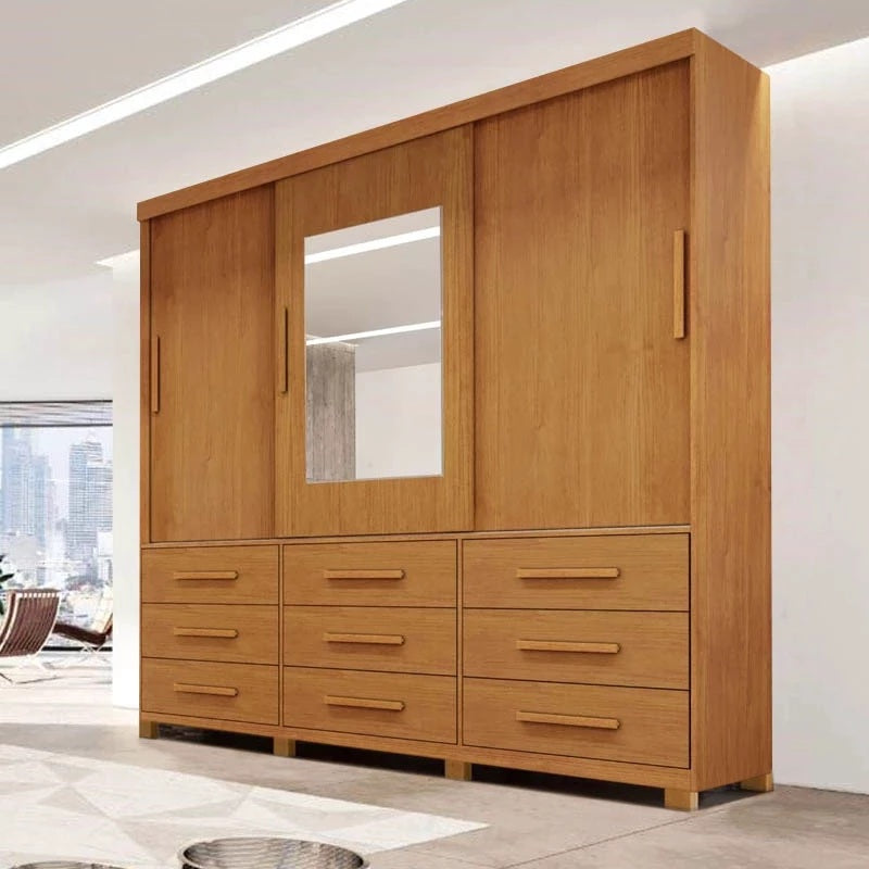 Guarda-Roupa 3 Portas(Com Pés)Athenas 1,80 m Nature – BIANCHI