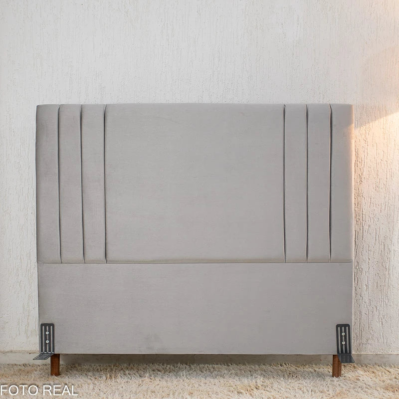 Cabeceira Casal Portinari Veludo Prata Larg. 1.40m