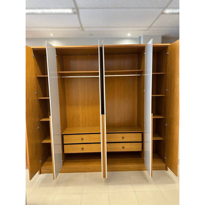 Guarda-Roupa 6 Portas Guarani Ripado 2,44m Cinamono/Off White – TCIL