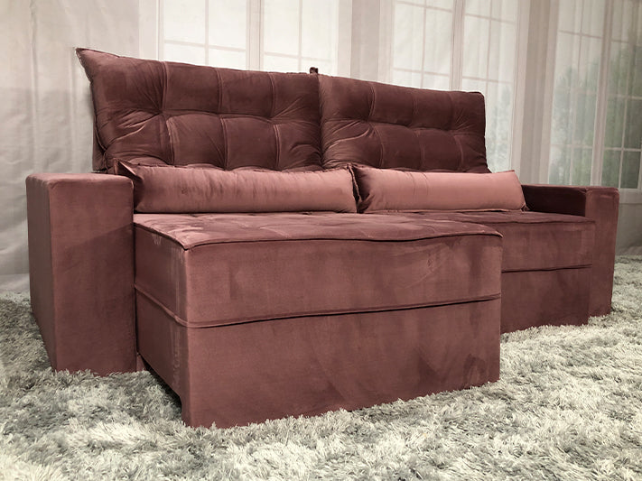 Sofá Retrátil Reclinável 2,90 m Rose 329 Baruqui - Móveis furniture