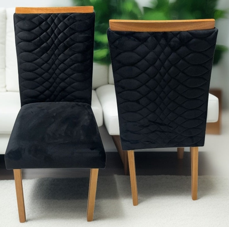 Kit 2 Cadeiras Hamburgo Mel/Preto – ART ASSENTOS