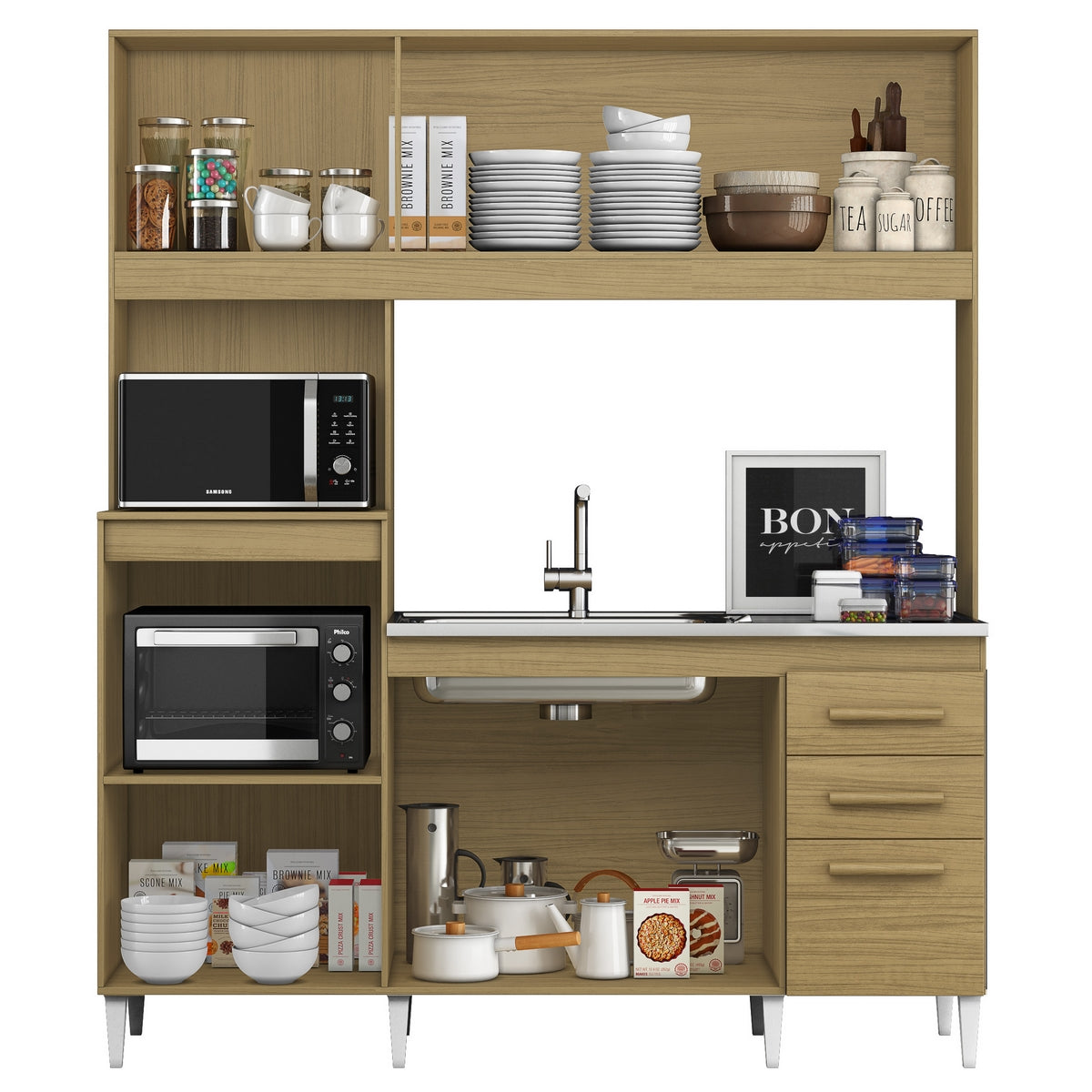 Kit Cozinha para Pia Camila 1,818 m Atacama/Off White – ARAMÓVEIS