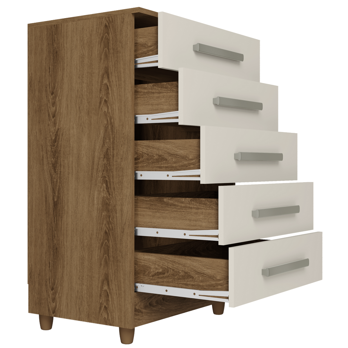 Cômoda 5 Gavetas Paola Mel/Off White – RUD RACK - Móveis furniture