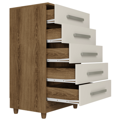 Cômoda 5 Gavetas Paola Mel/Off White – RUD RACK - Móveis furniture