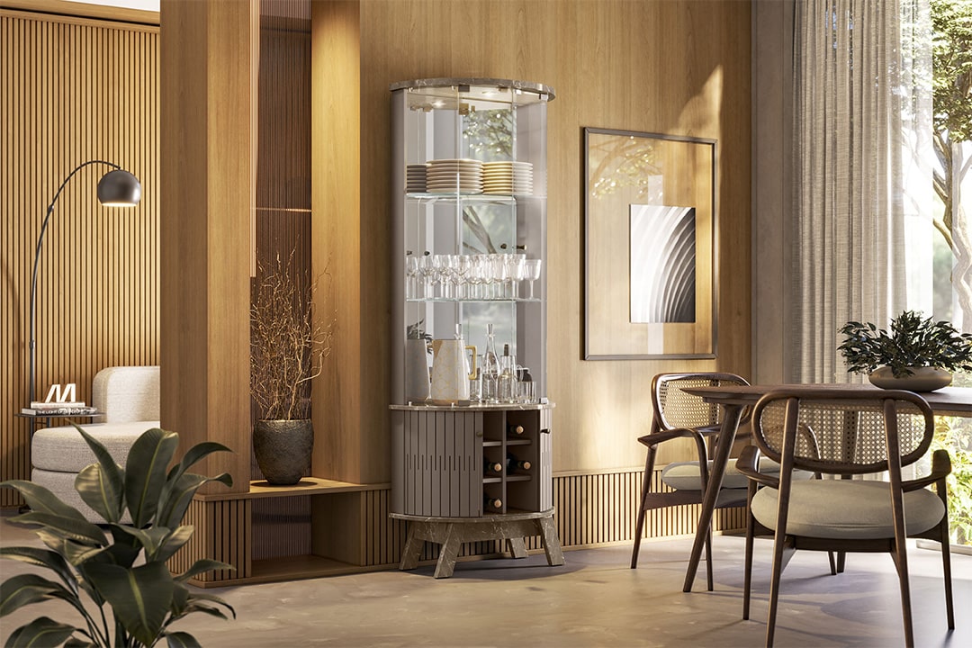 Cristaleira Marina 4P Imperial.Sepia - Móveis furniture