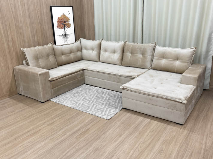 Sofá Canto Bege Leblon - Móveis furniture