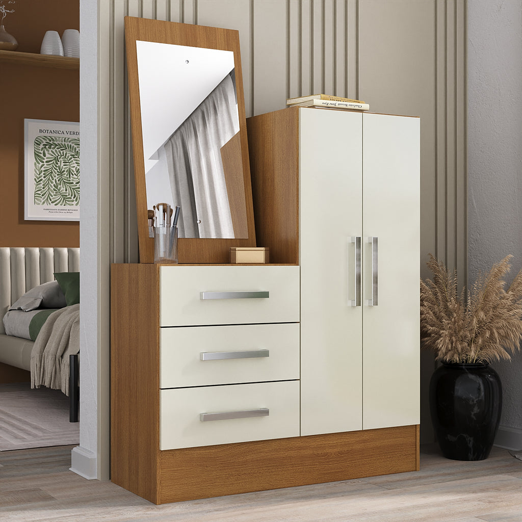 Cômoda 3 Gavetas 2 Portas Dunas 51CO2326 Cinamomo/Off White – RODIAL MÓVEIS