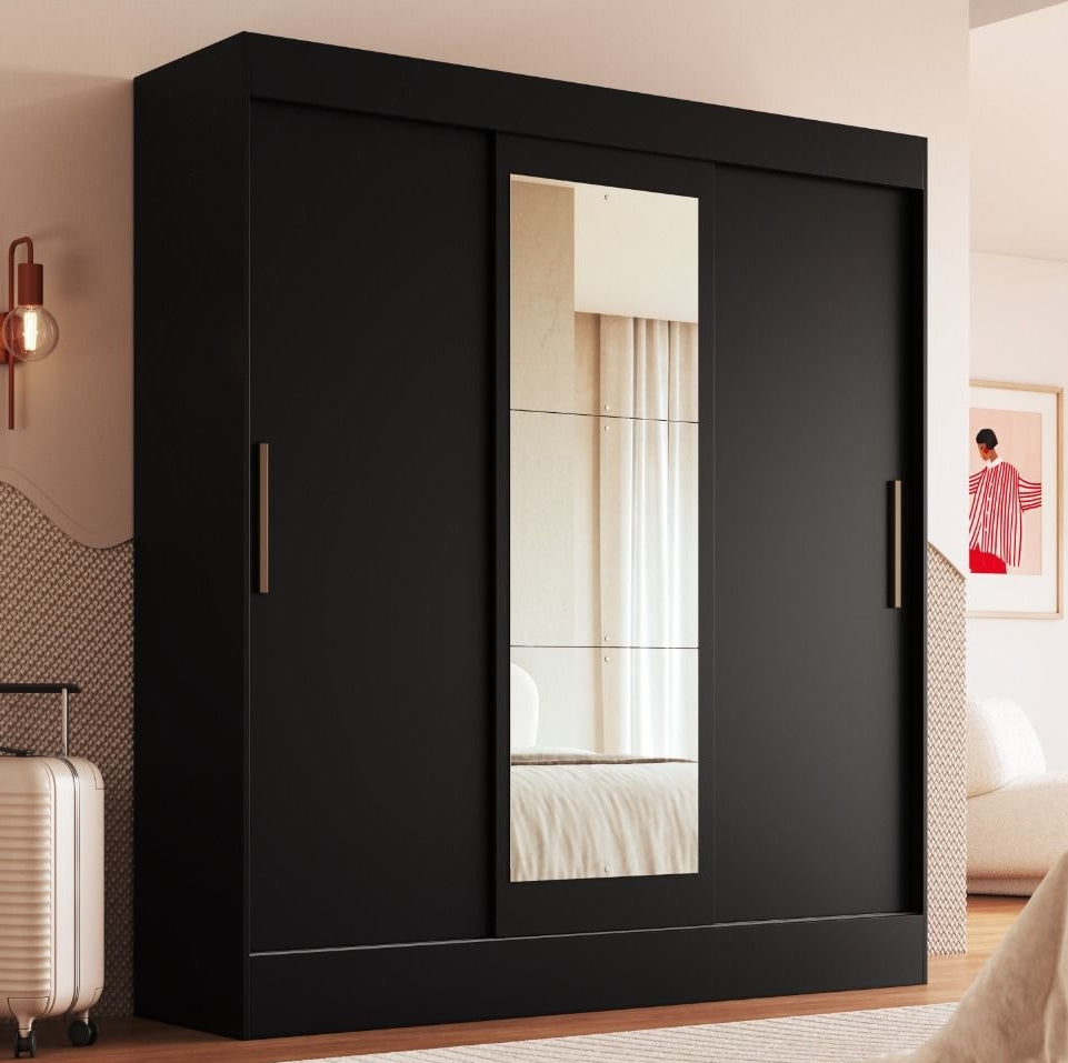Guarda-Roupa 3 Portas Londres 69000 1,80 m Preto – DORIPEL