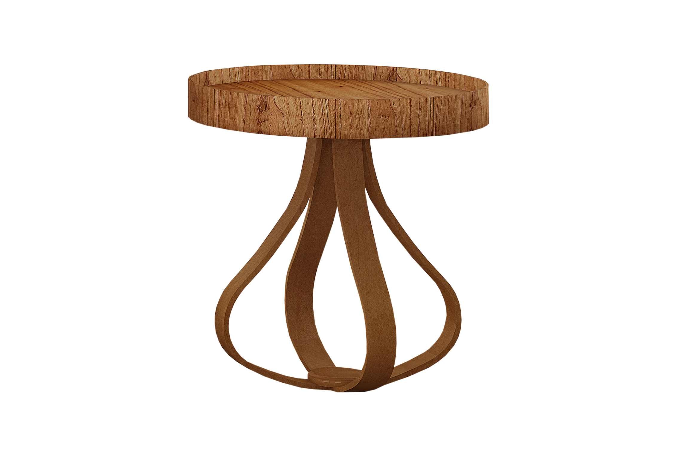 MESA CANTO/CEBOLA SAFIRA ALT 68 DIAM 58 AMADEIRADO – DELINE