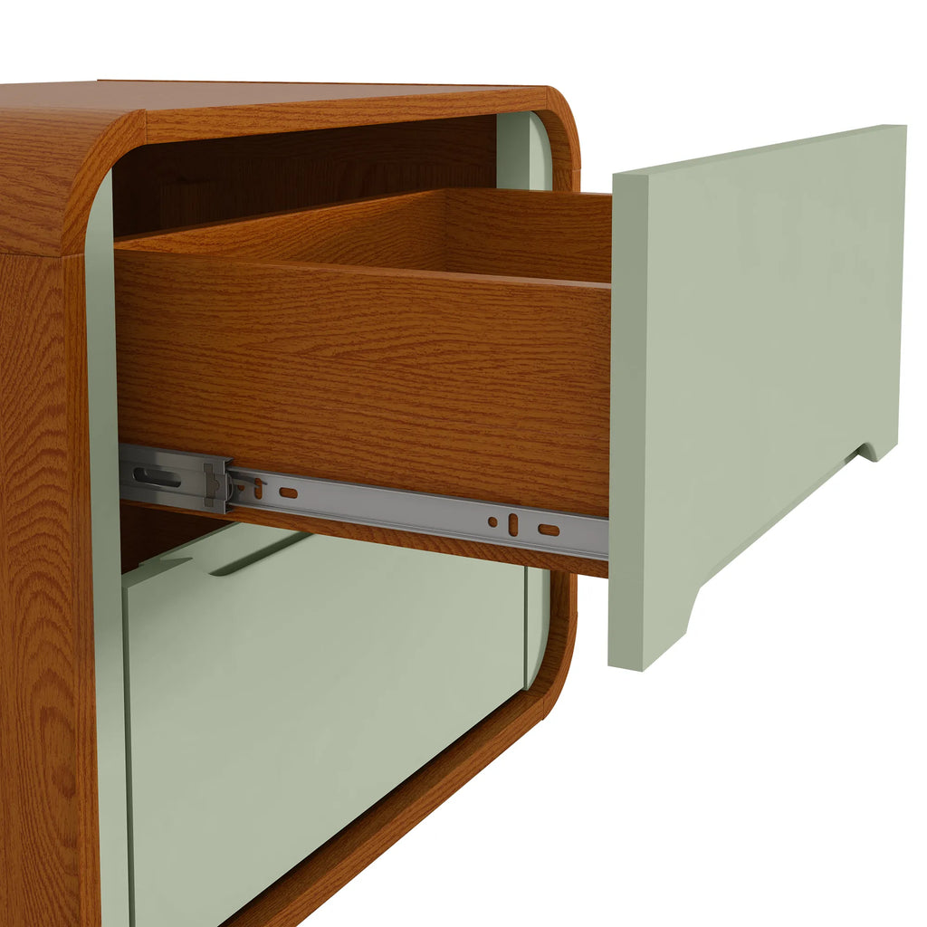 Mesa de Cabeceira Loop Lopas 2 Gavetas Frassino e Salvia - Móveis furniture