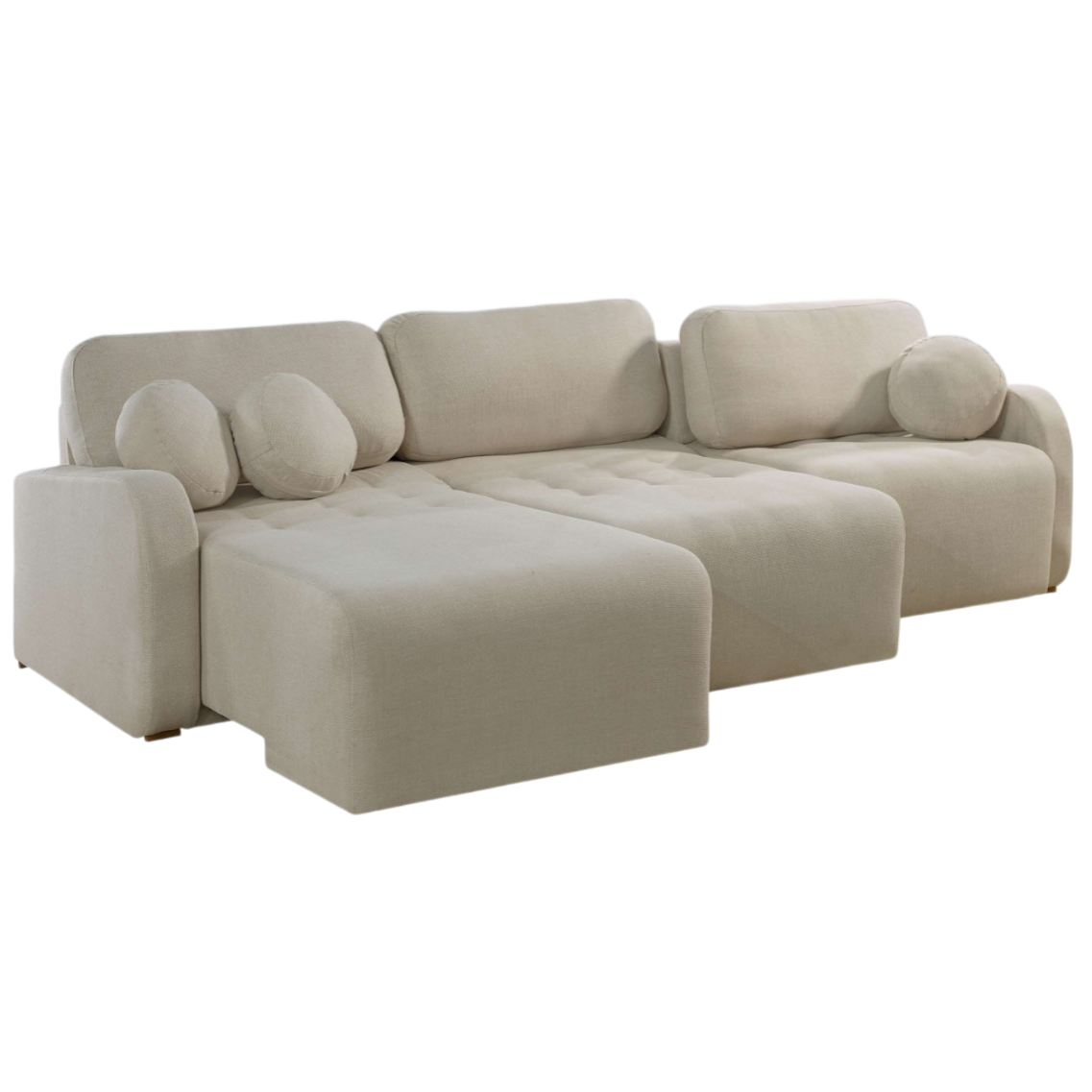 Sofá Cama Retrátil Bellagio 3,00 m Linho Bege 18 – CONFORT LAR ESTOFADOS