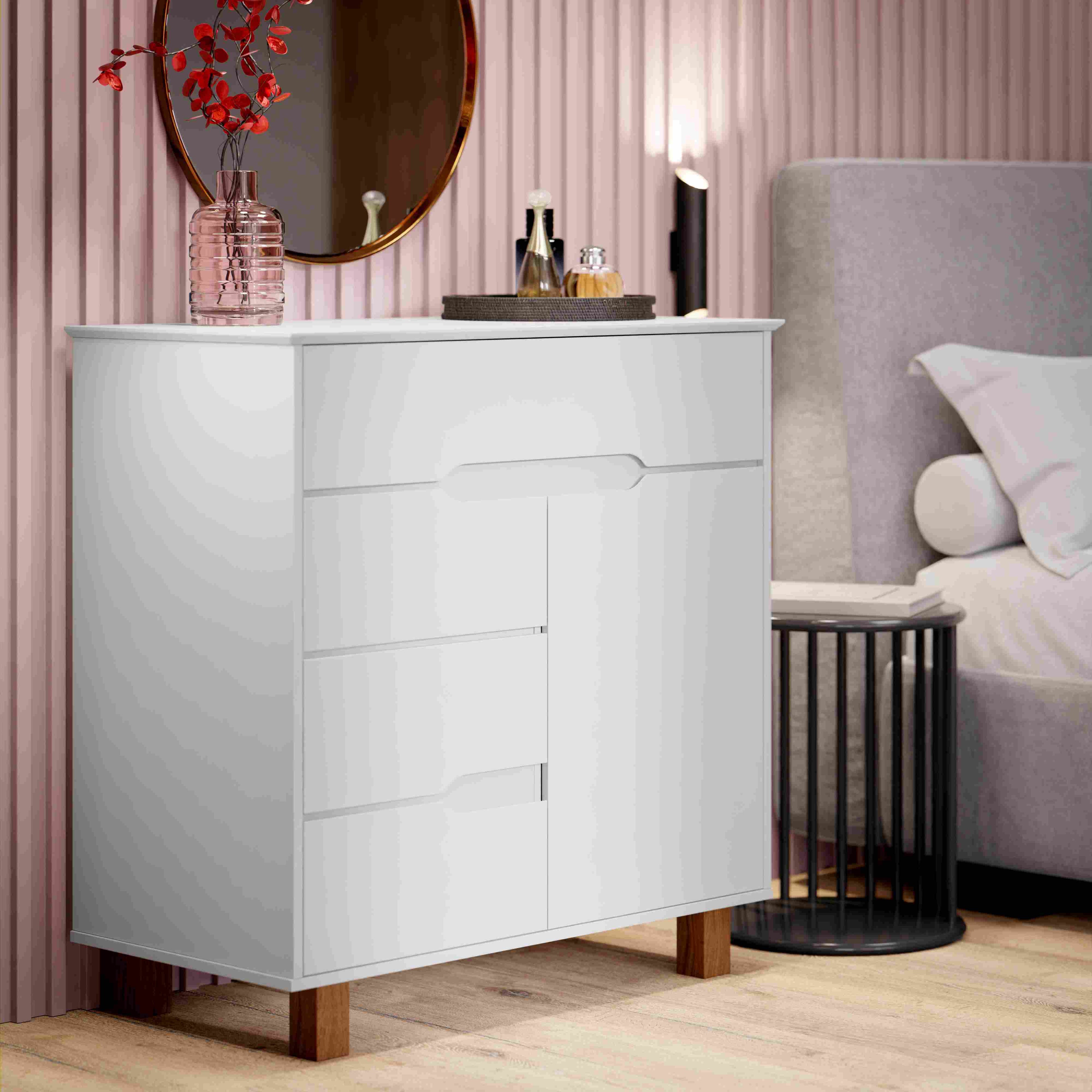 Comoda Flow 4G1P Branco - Móveis furniture