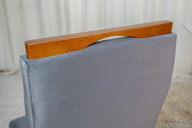 Mesa de Jantar Pedro Mel Tampo Vidro Off 90×90 4 Cadeiras Lisboa Veludo Cinza - Móveis furniture