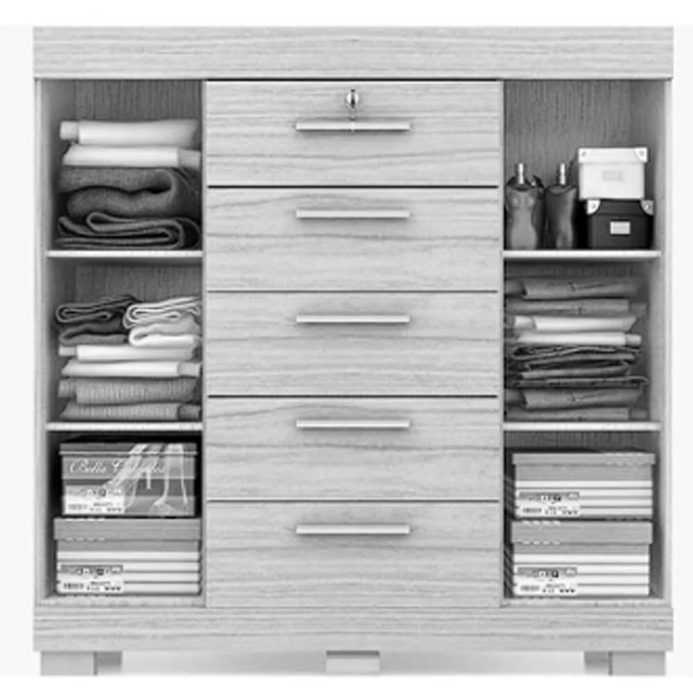 Cômoda Sapateira Diana 5 Gavetas 2 Portas com Chave ACP - Móveis furniture