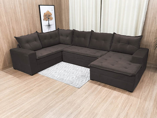 Sofá Canto Marrom Leblon - Móveis furniture