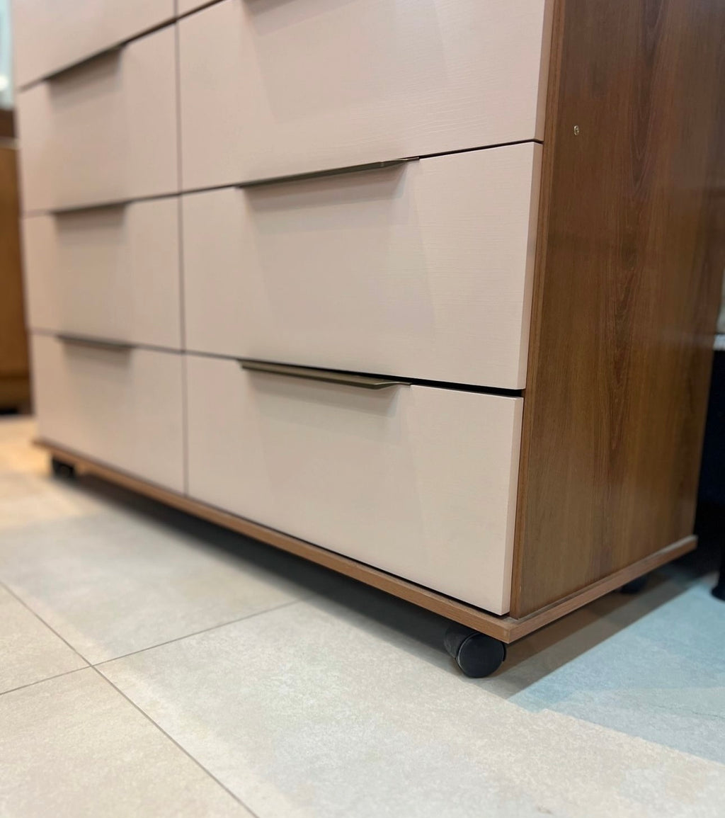 Cômoda Athenas 8 gavetas – Cedro/Areia - Móveis furniture