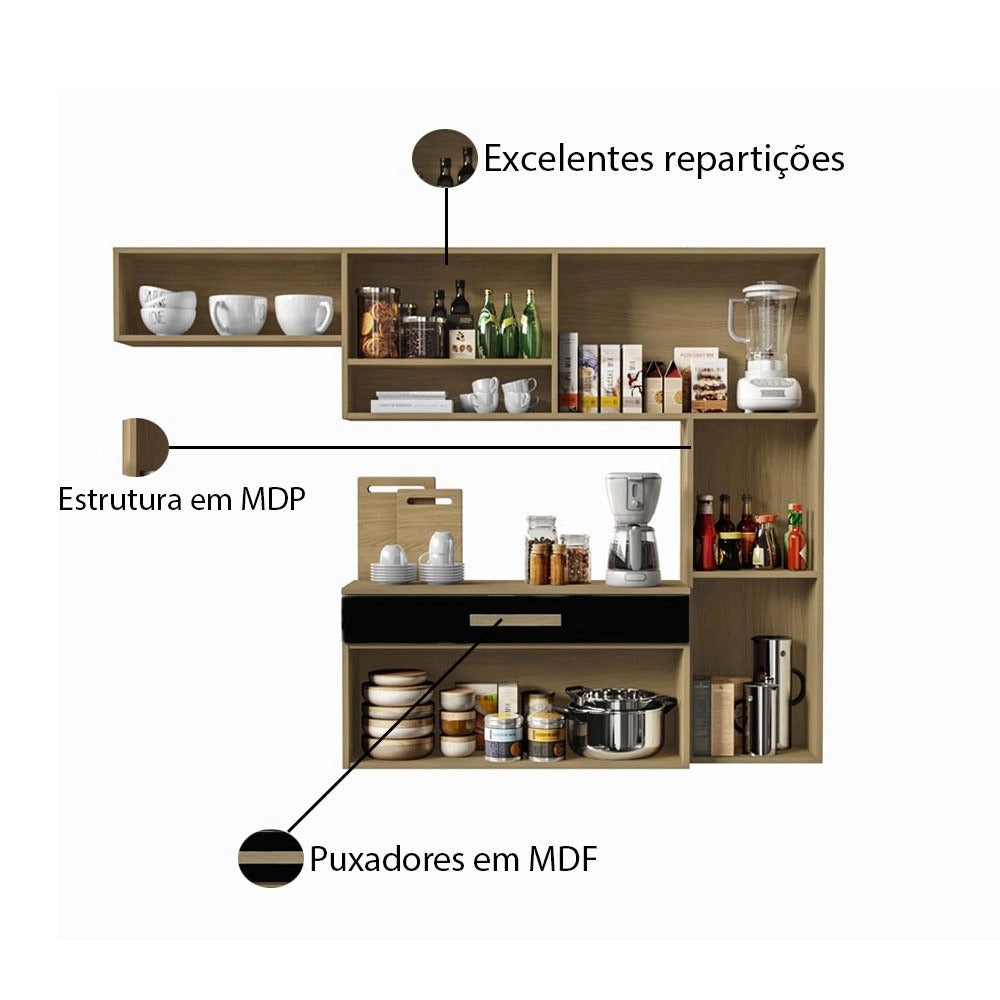 Cozinha Compacta Rubi com Balcao - Móveis furniture