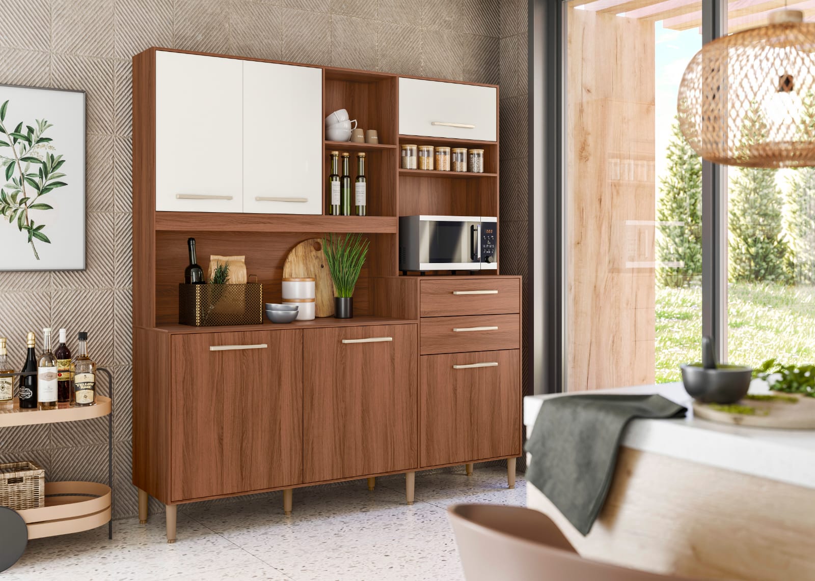 Kit Cozinha Salsa 6P2G Avela.Avela.Off White Nicioli - Móveis furniture