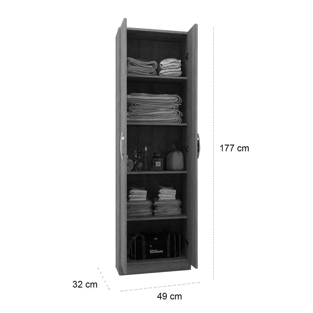 Armário Multiuso Milão com 2 Portas e 4 Prateleiras Evidencia CINAMOMO