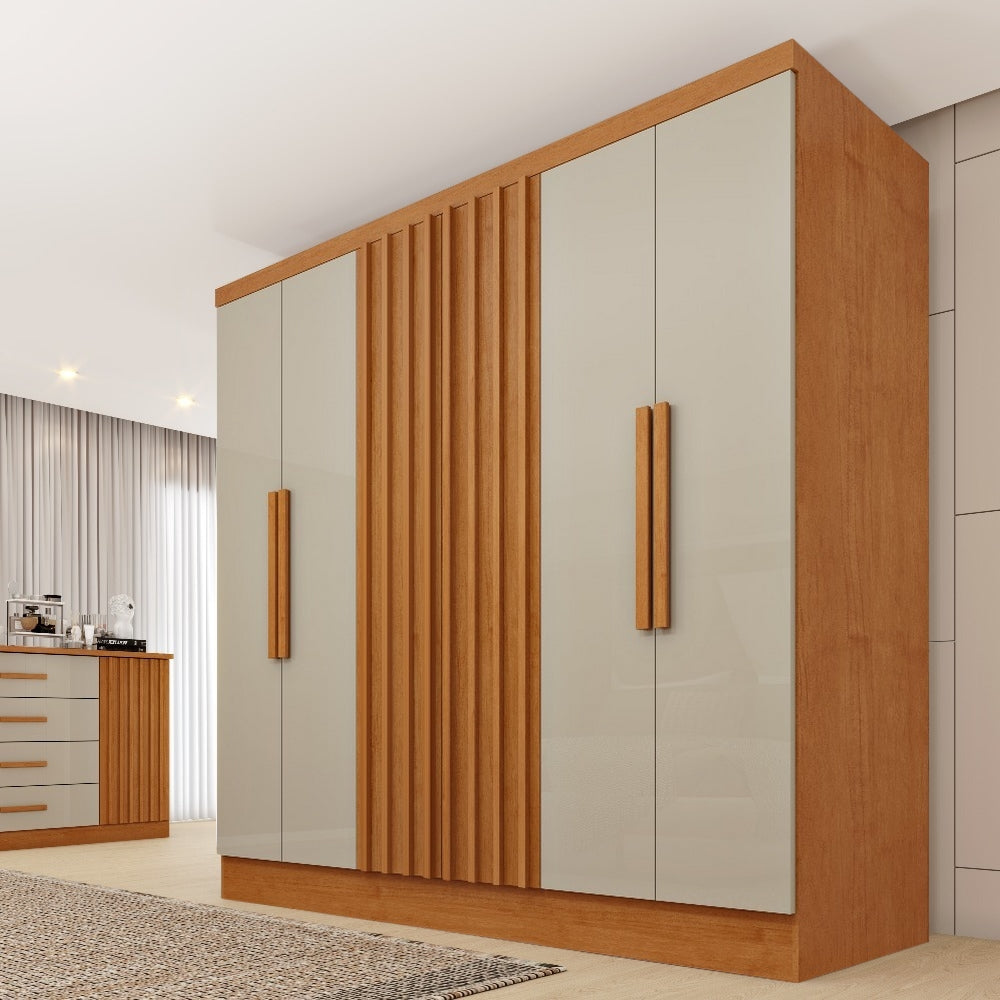 Guarda-Roupa 6 Portas Itaperuna/Celta 1,80 m Cinamomo/Off White – TCIL